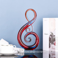 Multicolor Glass Music Note Art Sculptures